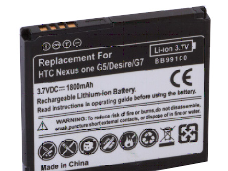 Mobiltelefonbatteri Ersättning för  HTC Google Nexus One G5