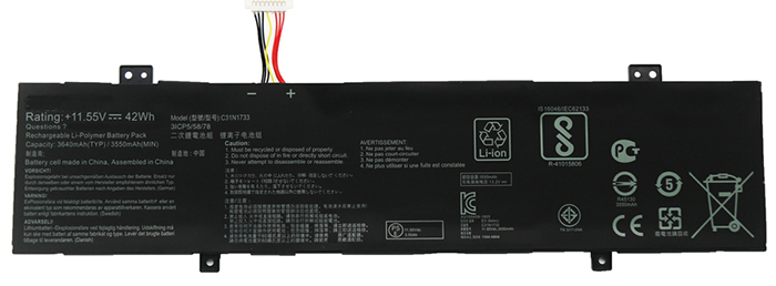 Bärbart Batteri Ersättning för  ASUS C31N1733